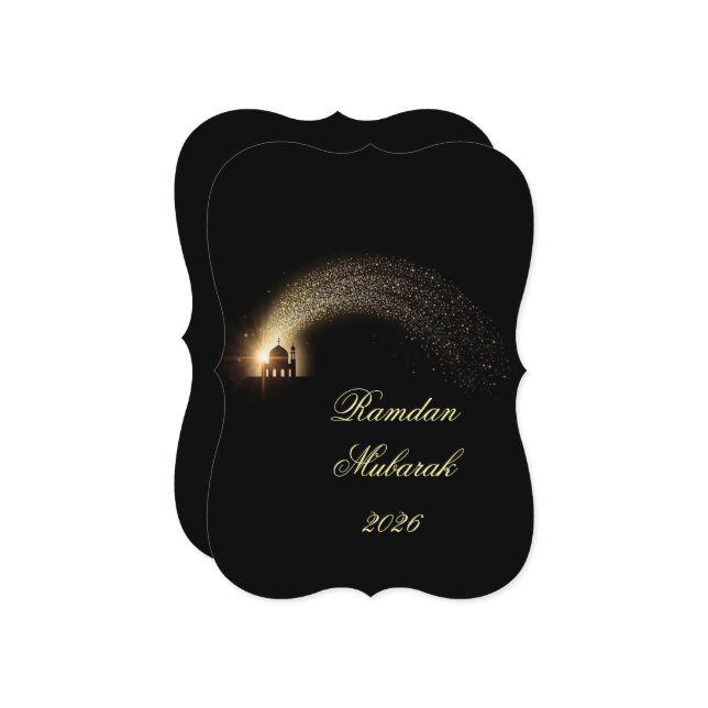 Convite Ramadan Mubarak 2026 personalized  Elegant Card  (Frente/Verso In Situ)