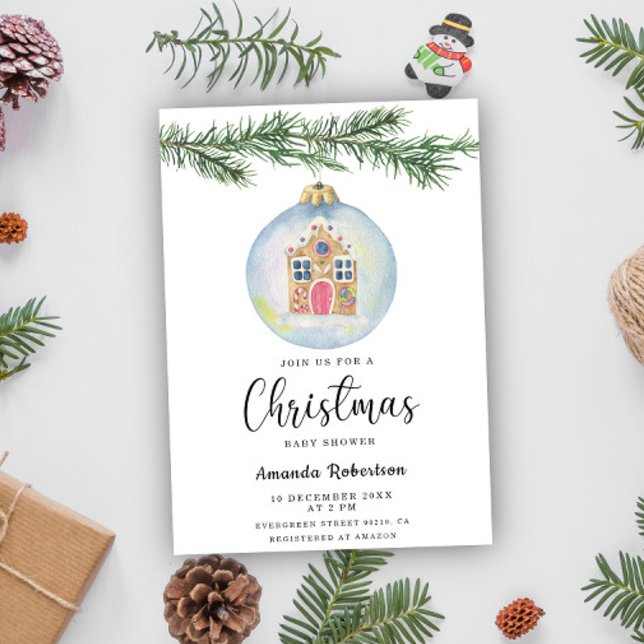 Convite Ramal de inverno com chá de fraldas de brinquedo (Criador carregado)