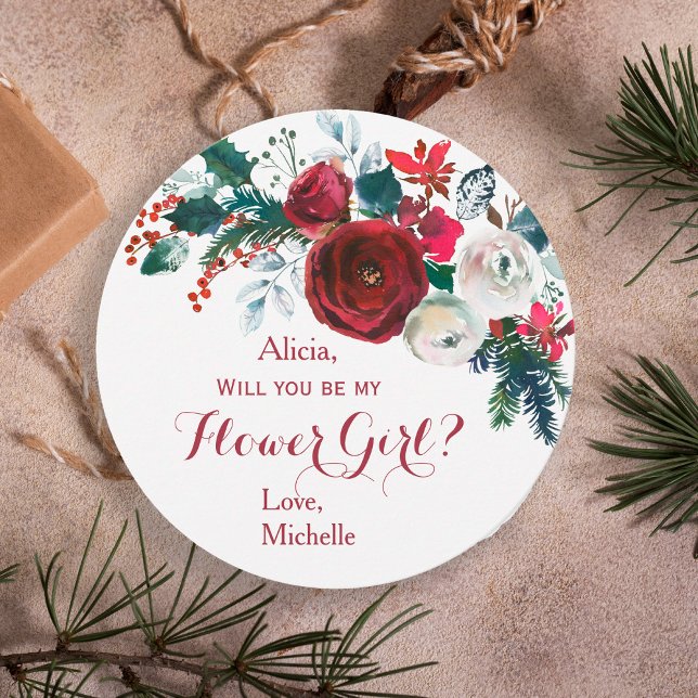 Convite Ramalhete de peônia no burgundy em aquarela menina (Criador carregado)