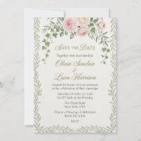 Ramalhete de Rosa e Hera Cor-de-Rosa Save the Date