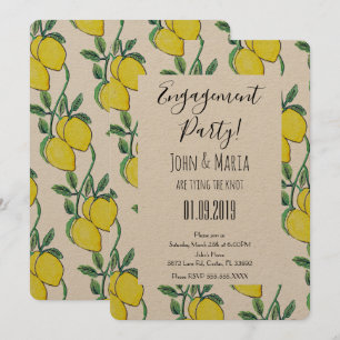 Convite Ramalhete de Vinha de Limão em Aquarela para Festa