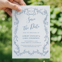 Rambling Rose Steel Blue Casamento Salve a Data