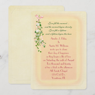 Convite Ramificação de Casamento Floral