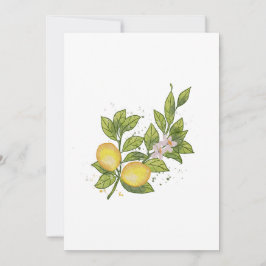 Convite Ramificação de Limão de Aquarela com Flores - Botâ