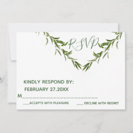 Convite Ramificação geométrica das folhas verde elegante R