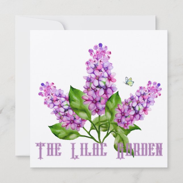 Convite Ramificação lilática de aquarela elegante (Frente)
