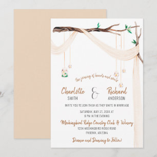 Convite Ramificação Romântica com Violão e Luzes Jar M