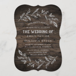 Convite Ramificações Curvas | Madeira Casamento De