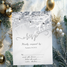 Ramificações de Neve de Inverno RSVP de Casamento