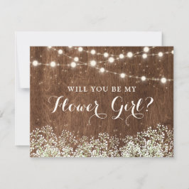 Convite Ramo De Bebê De Madeira Rústica Menina Flor