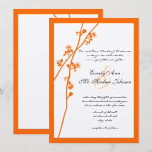 Convite Ramo de Noiva de Flor Silvestre Laranja Brilhante