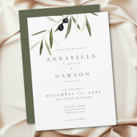 Ramo de Oliveira Aquarela Casamento Minimalista El