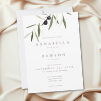 Ramo de Oliveira Aquarela Casamento Minimalista El