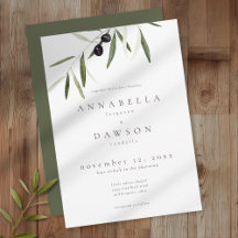 Ramo de Oliveira Aquarela Casamento Minimalista El