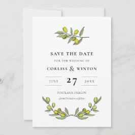 Convite Ramo de Olividade Moderna Salvar data