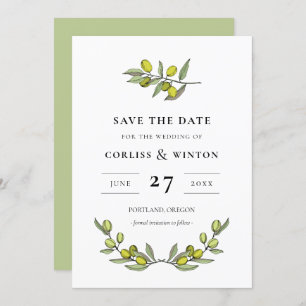 Convite Ramo de Olividade Moderna Salvar data