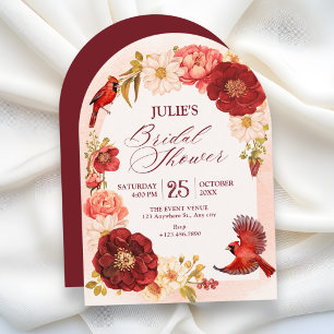 Convite Ramo floral elegante para chá de noiva