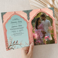 Ramo Floral Romântico Pássaros Casamento Indiano F