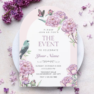 Convite Ramo floral roxo