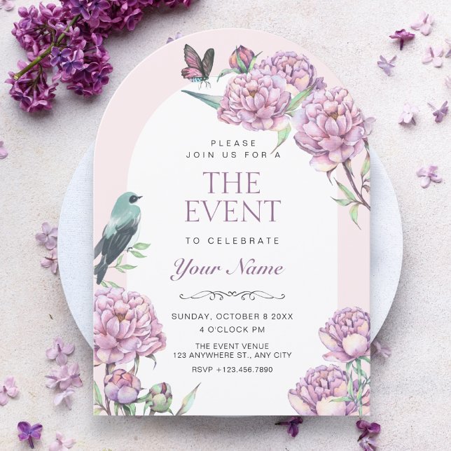 Convite Ramo floral roxo (Criador carregado)