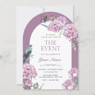 Convite Ramo floral roxo