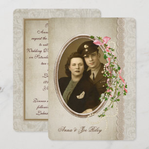 Convite Ramo Renovação-floral do voto no quadro oval da