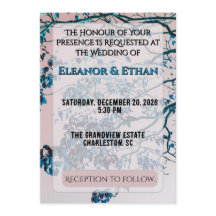 Ramos Azuis Turquesa Artísticos Céu Rosa Moderno