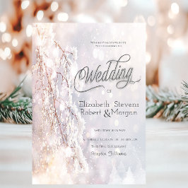 Convite Ramos de Casamento Winter Wonderland