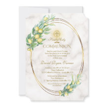 Ramos de Limão em Mármore Dourado Primeira Comunhã