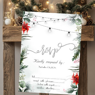 Convite Ramos de Pinheiro, Poinsettia RSVP 