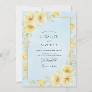 Convite Ranúnculo Amarelo Manteiga Salvia Casamento
