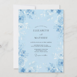 Convite Ranúnculo Cornflower Eucalipto Casamento no Céu
