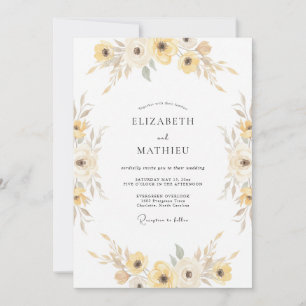 Convite Ranúnculo Eucalipto Dourado Mel Casamento