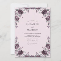 Ranúnculo Roxo Folhagem Suave Eucalipto Casamento