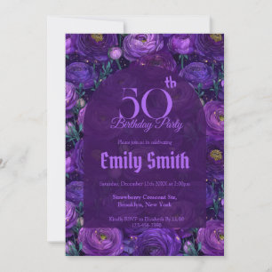 Convite Ranunculus Feminino Pétala Aniversário de Crianças