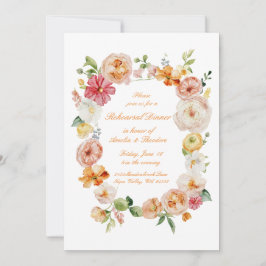Convite Ranunculus Summer Garden Rehearsal Dinner Invite
