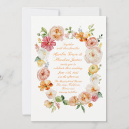 Convite Ranunculus Summer Garden Wedding Invitation