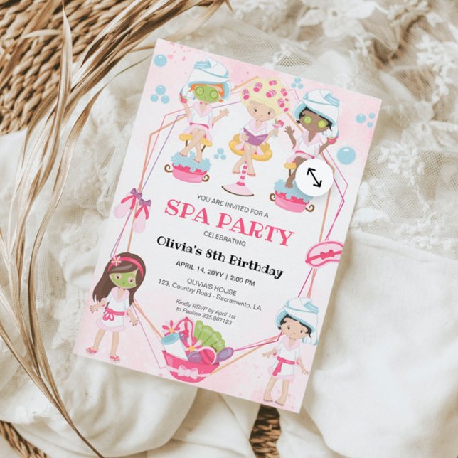 Convite Rapariga Aniversário Spa e Makeup (Criador carregado)