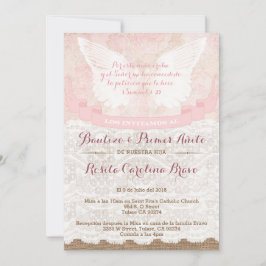 Convite Rapariga Batismo e primeiro aniversario Convidam e