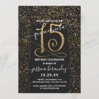 Rapariga Chic Black Confetti Border Quinceañera