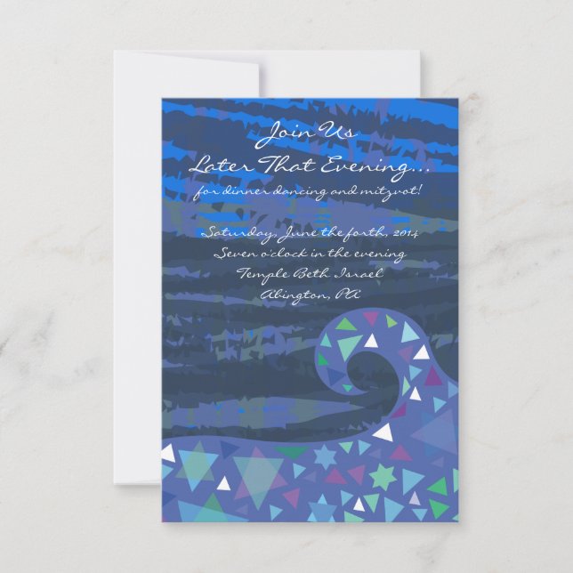 Convite Rapariga com estrelas no cabelo Bat Mitzvah (Frente)