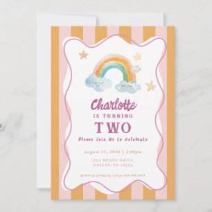 Convite Rapariga Corpo-d-água Cor-d-água Arco-íris Anivers