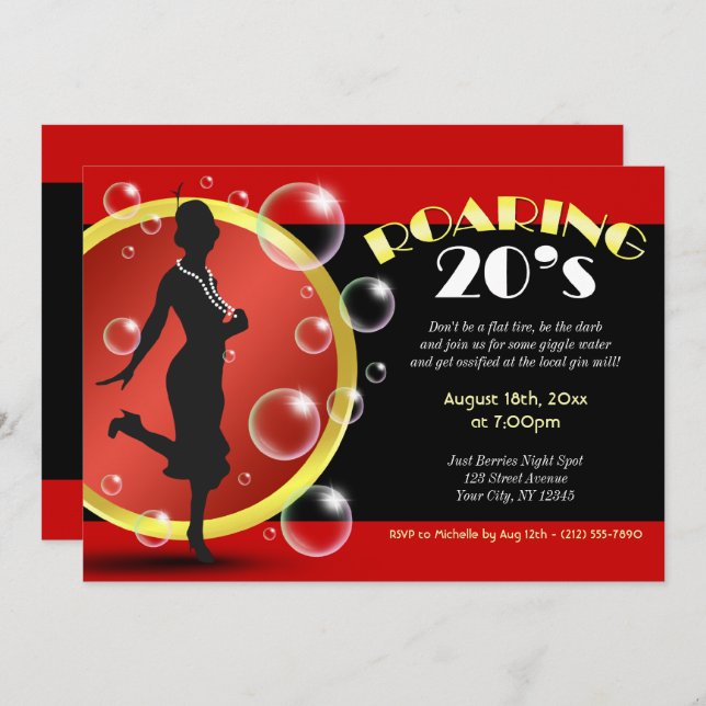 Convite Rapariga de 20 anos com bolachas para água de rabo (Frente/Verso)