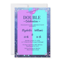 Rapariga de aniversário de espaço dupla