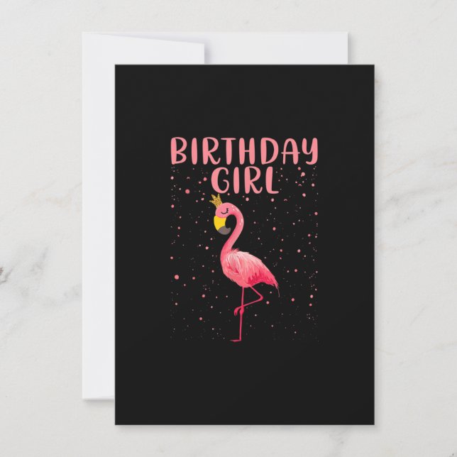 Convite Rapariga de aniversário - Engraçado Flamingo Lover (Frente)
