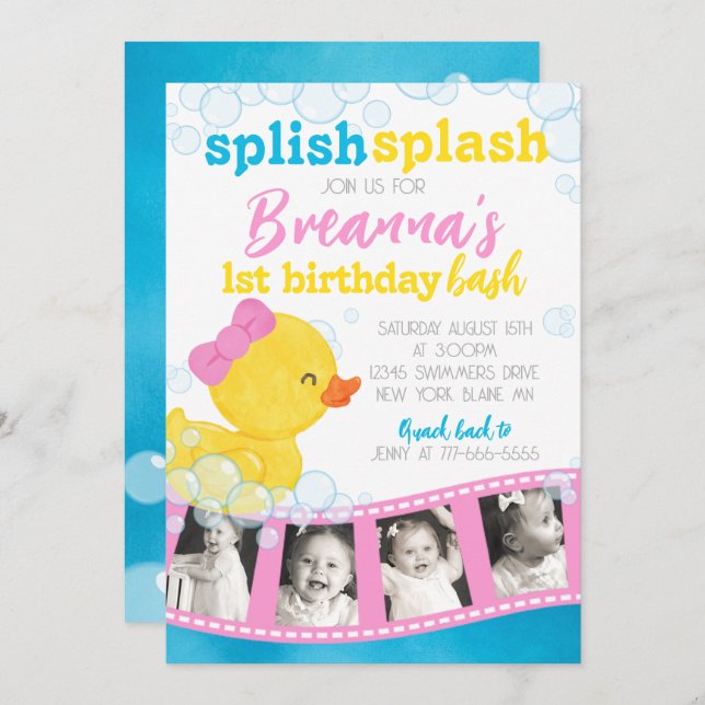 Convite Rapariga de Borracha de Filme de Borracha Multifot (Frente/Verso)