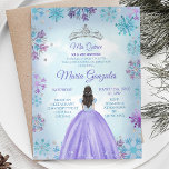 Convite Rapariga de inverno Mis Quince, azul e roxa<br><div class="desc">Rapariga de inverno Mis Quince,  azul e roxa</div>