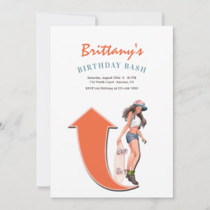 Convite Rapariga De Skate