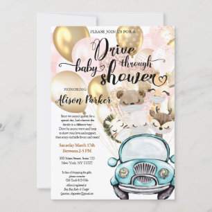 Convite Rapariga Dirija Através Do Chá de fraldas  Amigo