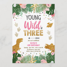 Convite Rapariga do Partido Dino Selvagem, Dinossauro Rosa